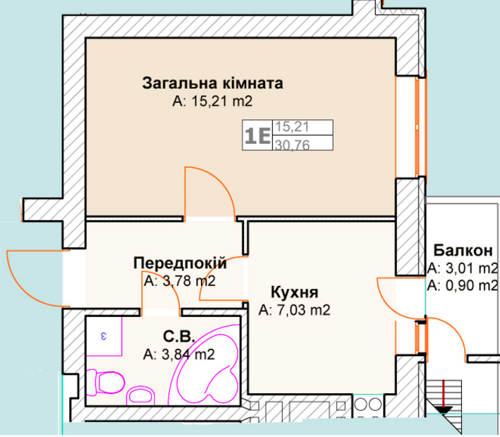 1-кімнатна 30.76 м² в ЖК Талісман від забудовника, м. Ірпінь