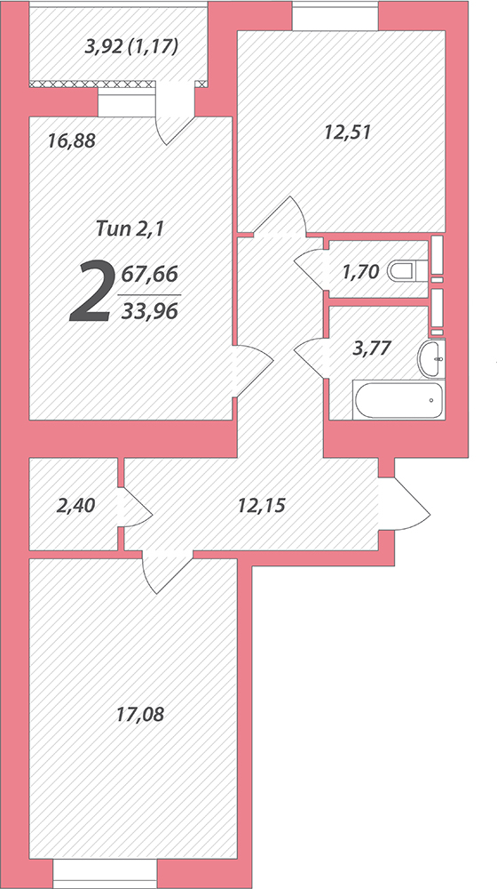 2-кімнатна 67.66 м² в ЖК Садовий від 25 000 грн/м², Київ