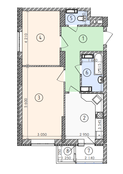 2-кімнатна 56.91 м² в ЖК Вишиванка від забудовника, Київ