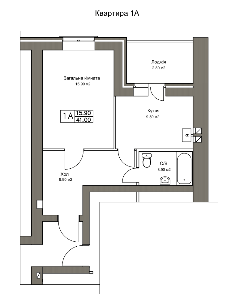 1-комнатная 41 м² в ЖК Светлица от застройщика, пгт Немешаево