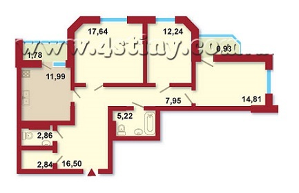 3-комнатная 94.76 м² в ЖК Метрополия Дарница от застройщика, Киев