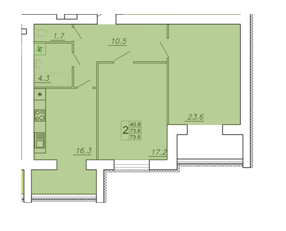 2-кімнатна 73.6 м² в ЖК на вул. Володимира Великого, 9А від 11 500 грн/м², Тернопіль