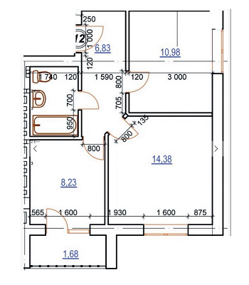 2-комнатная 42.1 м² в ЖК Matroskin от застройщика, г. Ирпень