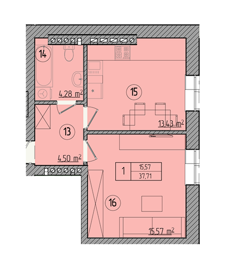 1-кімнатна 37.78 м² в КБ Пушкінська, 21 від забудовника, м. Ірпінь