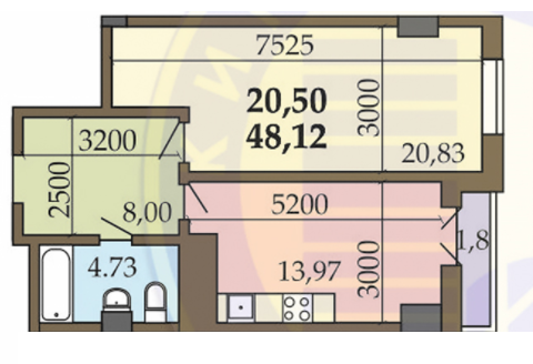 1-кімнатна 48.12 м² в ЖК на ул. Гарматна, 39Г від 25 496 грн/м², Київ