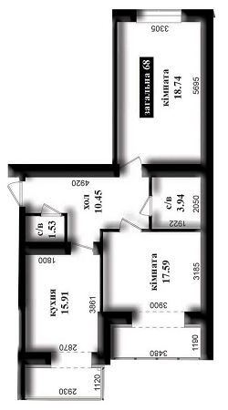 2-кімнатна 72.3 м² в ЖК Капітал від забудовника, м. Ірпінь