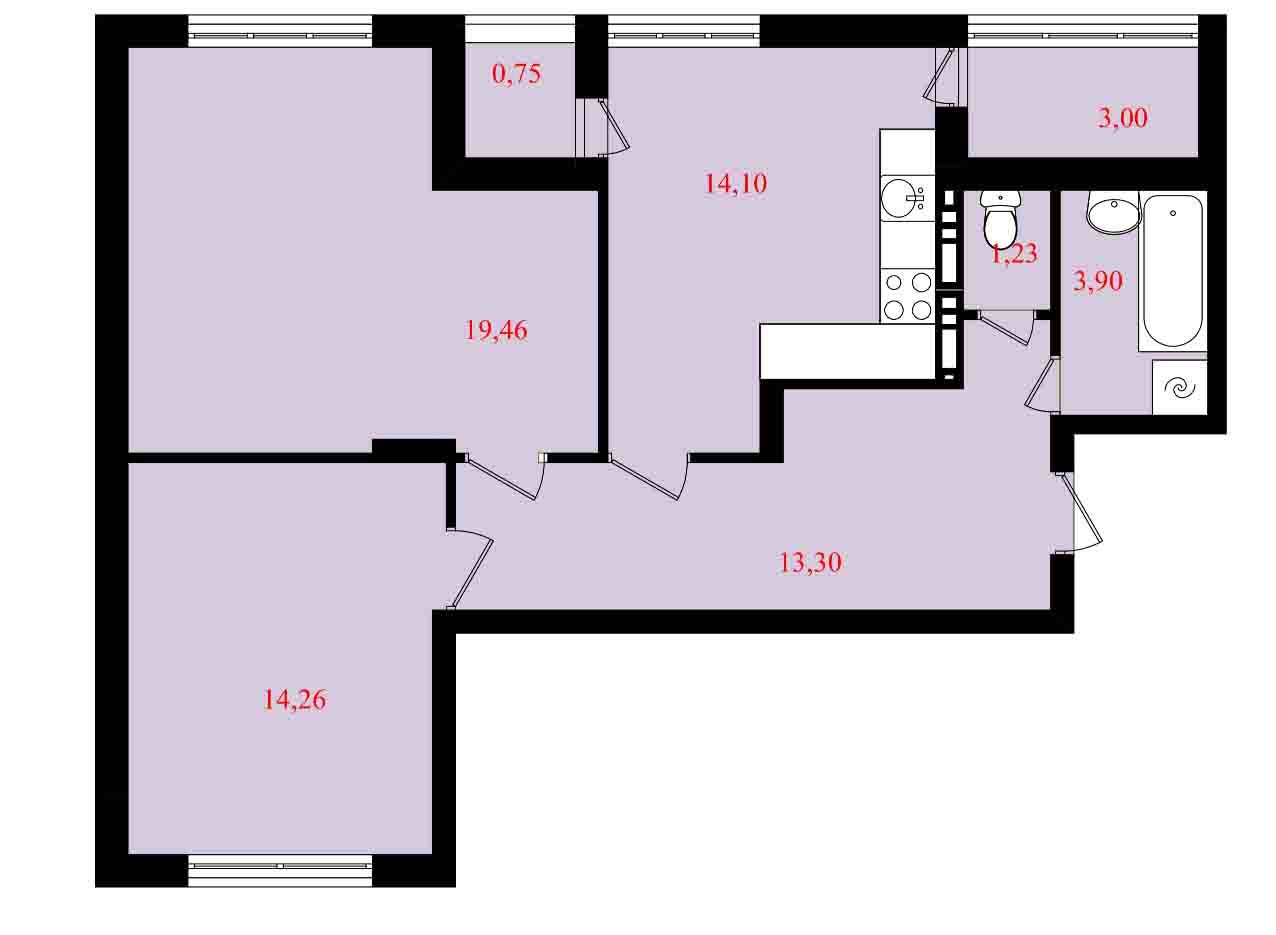 2-кімнатна 70 м² в ЖК Вишневий затишок від забудовника, м. Вишневе