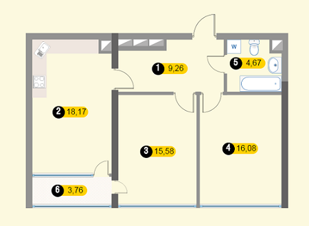 2-кімнатна 67.52 м² в ЖК Hoffmann Haus від забудовника, Київ