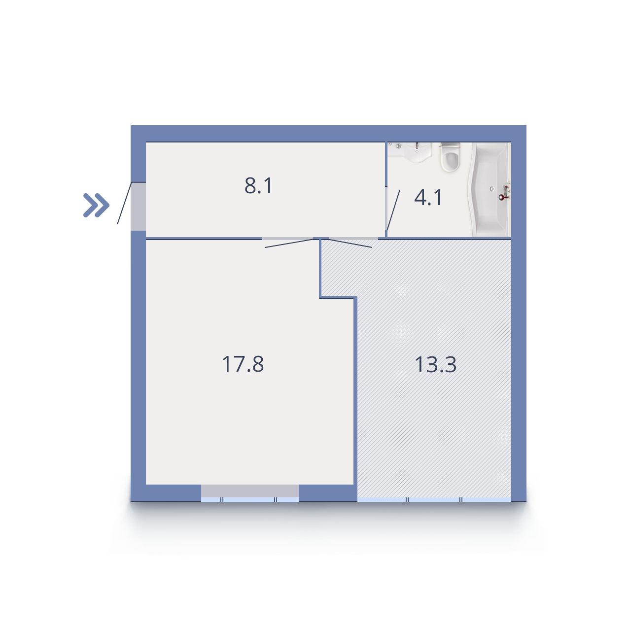 1-комнатная 43.6 м² в ЖК Пушкинский квартал от застройщика, г. Ирпень