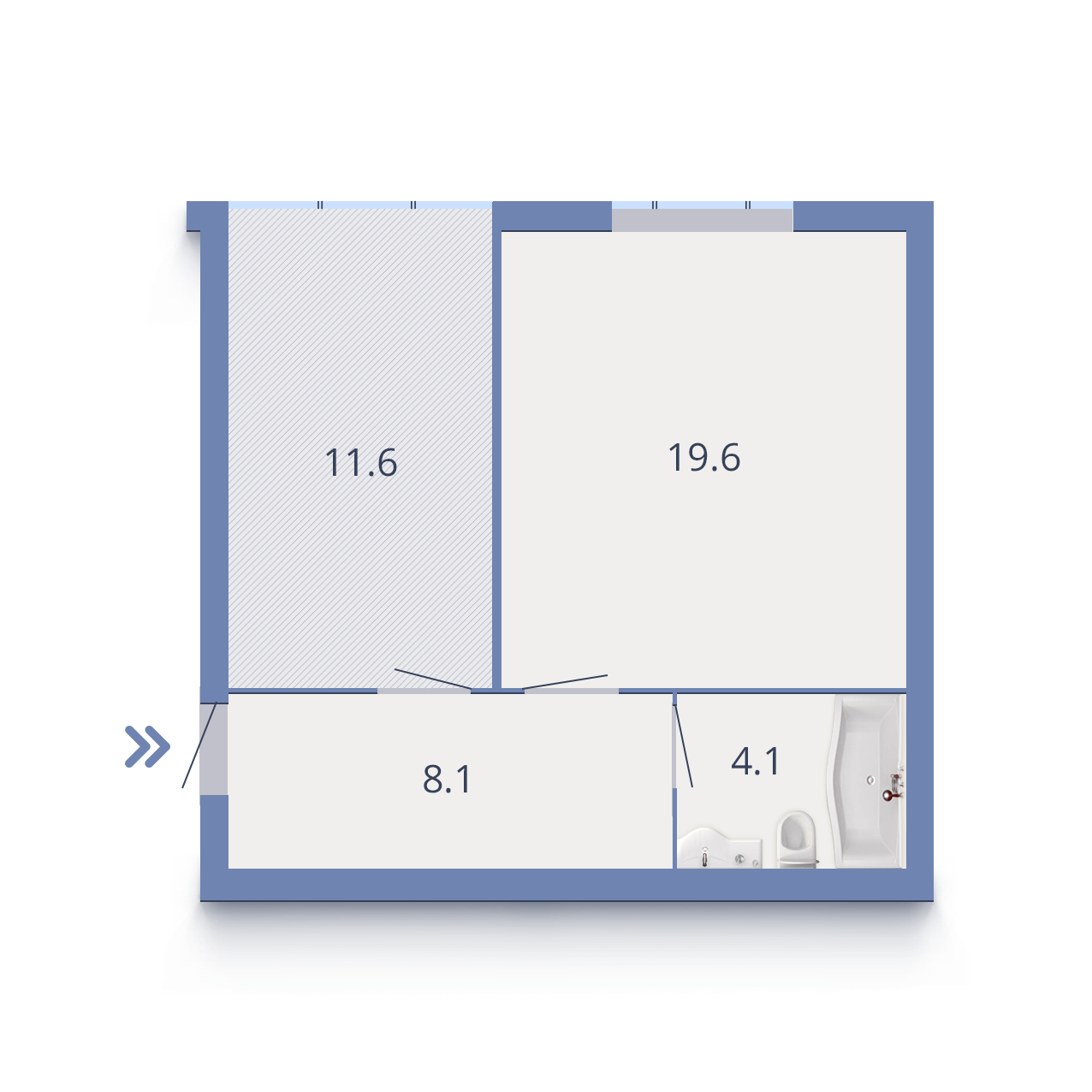 1-комнатная 43.2 м² в ЖК Пушкинский квартал от застройщика, г. Ирпень