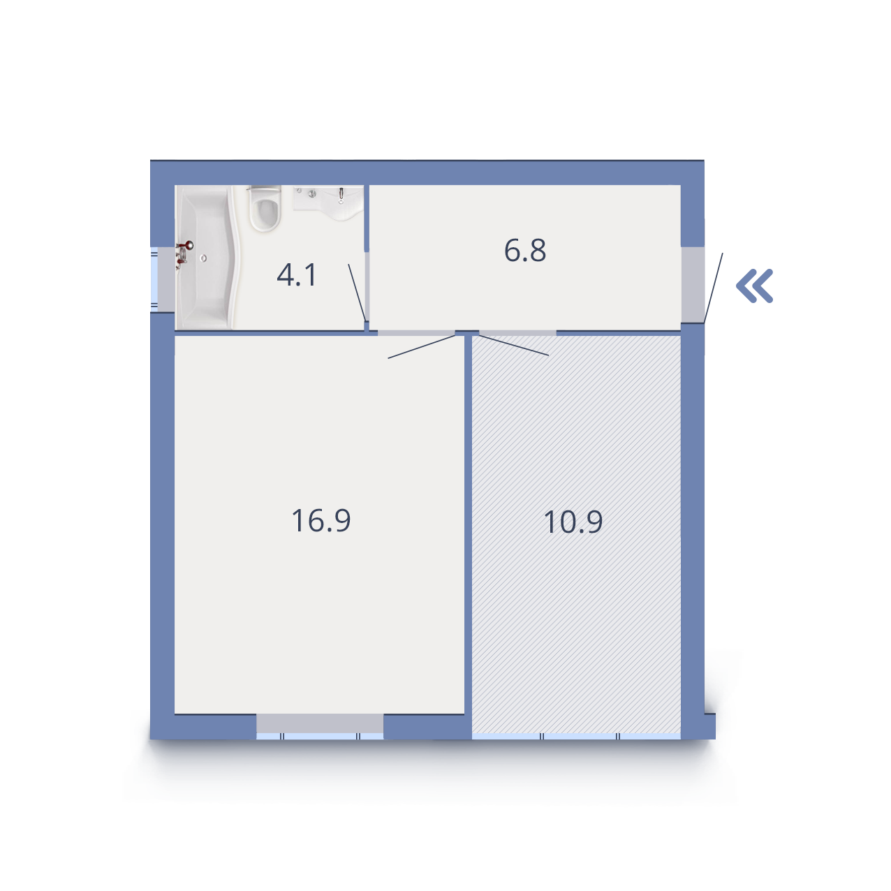 1-комнатная 38.7 м² в ЖК Пушкинский квартал от застройщика, г. Ирпень