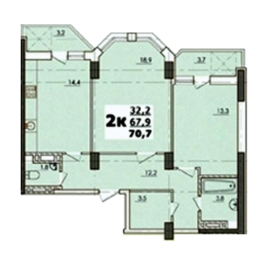 2-кімнатна 70.7 м² в ЖК Нова Європа від 13 050 грн/м², с. Ілічанка