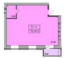 2-комнатная 70 м² в ЖК Добробут от застройщика, Днепр