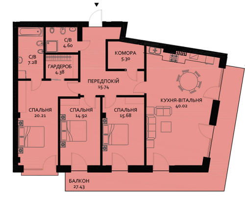 3-комнатная 136.36 м² в ЖД Вилла Швейцария от 35 680 грн/м², Львов