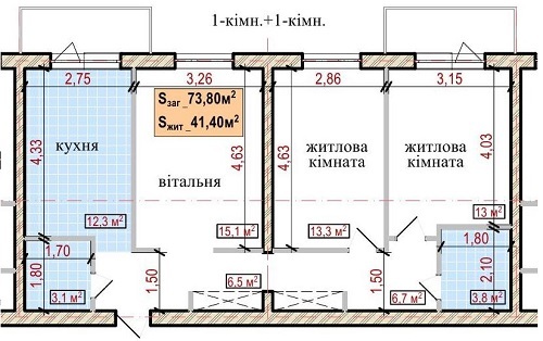 3-комнатная 73.8 м² в ЖК Идея от 14 500 грн/м², с. Гнедин