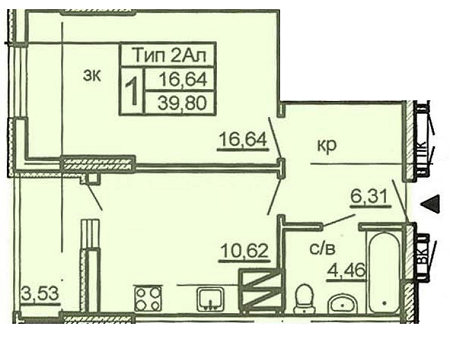 1-кімнатна 39.8 м² в ЖК на вул. Крушельницької, 13, 15, 15А, 15Б, 15В від 18 700 грн/м², Київ