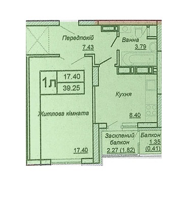 1-кімнатна 39.25 м² в ЖК по просп. Відрадний, 4 (вул. Донця, 2А) від забудовника, Київ