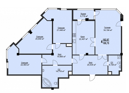 4-кімнатна 188.75 м² в ЖК Фаворит від 33 500 грн/м², Харків