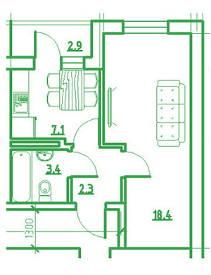 1-комнатная 34.1 м² в ЖК Лазурный от 16 500 грн/м², Одесса