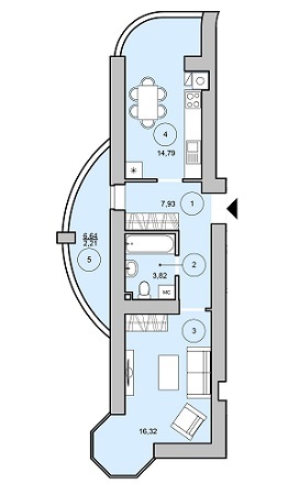 1-комнатная 45.07 м² в ЖК Cherry Town от 14 000 грн/м², г. Вишневое