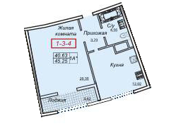 1-комнатная 45.25 м² в ЖК Двадцать шестая жемчужина от застройщика, Одесса