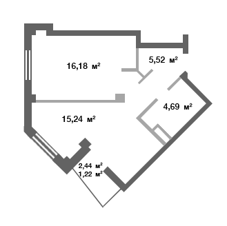 1-кімнатна 42.85 м² в ЖК Новосел від 12 500 грн/м², с. Молодіжне