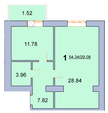 1-комнатная 54.34 м² в ЖК на ул. Новая, 31А, 31Б от 13 000 грн/м², г. Борисполь