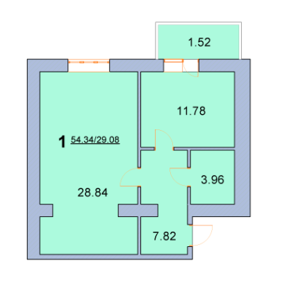 1-комнатная 54.34 м² в ЖК на ул. Новая, 31А, 31Б от 13 000 грн/м², г. Борисполь