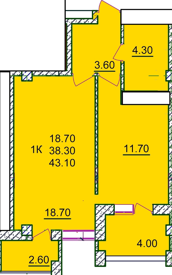 1-кімнатна 43.1 м² в ЖК на вул. Перекопська, 171А від забудовника, Херсон