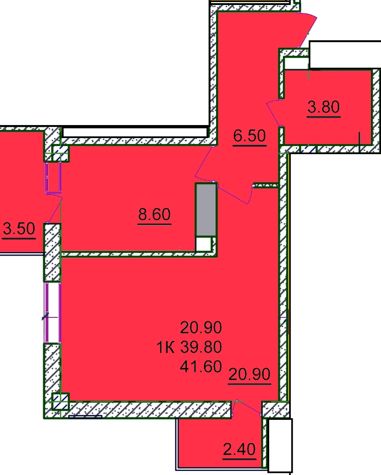 1-кімнатна 41.6 м² в ЖК на вул. Перекопська, 171А від забудовника, Херсон