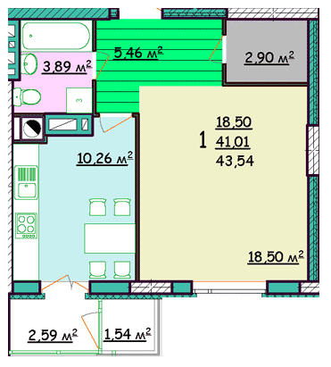 1-комнатная 43.54 м² в ЖК на ул. Выпасовая, 11Б от застройщика, Львов