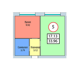 1-комнатная 33.96 м² в ЖК Мрія от застройщика, г. Мукачево