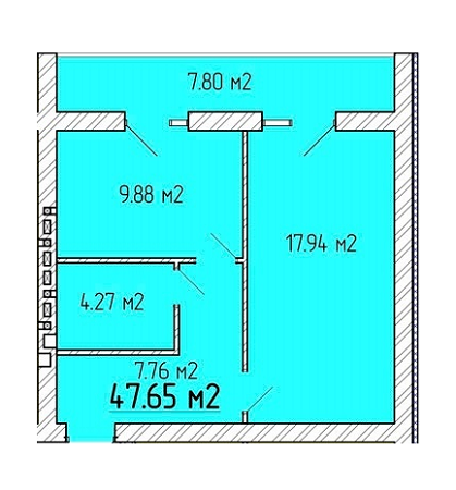 1-кімнатна 47.65 м² в ЖК Агрономічне від забудовника, с. Агрономічне