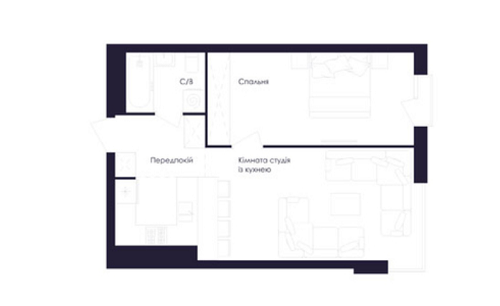 1-комнатная 41.74 м² в ЖК Avalon Up от 23 900 грн/м², Львов