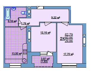 2-комнатная 62.79 м² в ЖК на ул. Илюши Кулика, 143А от 10 950 грн/м², Херсон