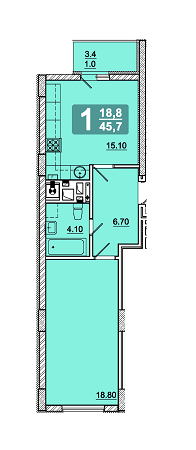 1-комнатная 45.7 м² в ЖК на ул. Под Голоском, 8 от 18 500 грн/м², Львов