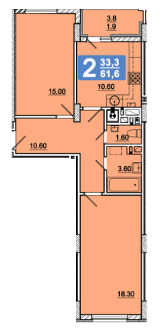 2-кімнатна 61.6 м² в ЖК на вул. Під Голоском, 8 від 14 970 грн/м², Львів