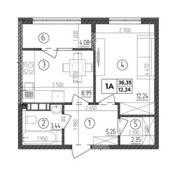 1-комнатная 36.35 м² в ЖК Praga-2 от 15 900 грн/м², Киев