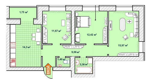 3-кімнатна 70.02 м² в ЖК Синергія 2 від забудовника, м. Ірпінь