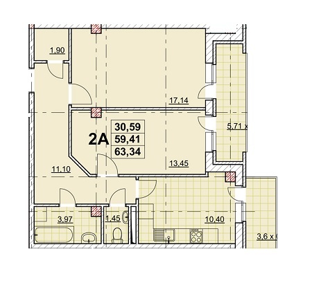 2-кімнатна 63.34 м² в ЖК Дмитрівський від 16 240 грн/м², Одеса