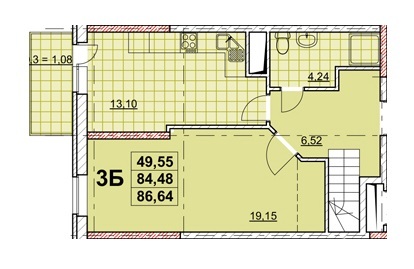 3-комнатная 86.64 м² в ЖК Дмитриевский от 17 080 грн/м², Одесса