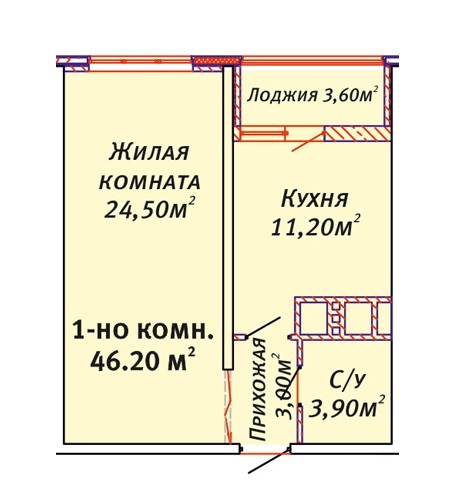 1-кімнатна 46.2 м² в ЖК Альтаїр від забудовника, Одеса