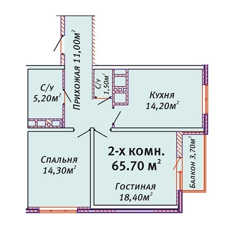 2-кімнатна 65.7 м² в ЖК Альтаїр від забудовника, Одеса