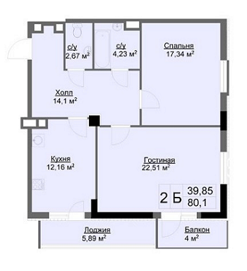 2-кімнатна 80.39 м² в ЖК Ключ від 35 700 грн/м², Харків