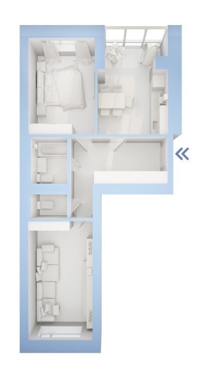 2-комнатная 62.03 м² в ЖК Фаворит от застройщика, г. Ирпень