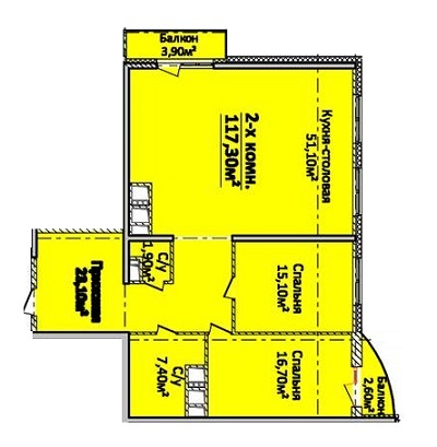 2-комнатная 117.3 м² в ЖК Новый берег от 25 160 грн/м², Одесса