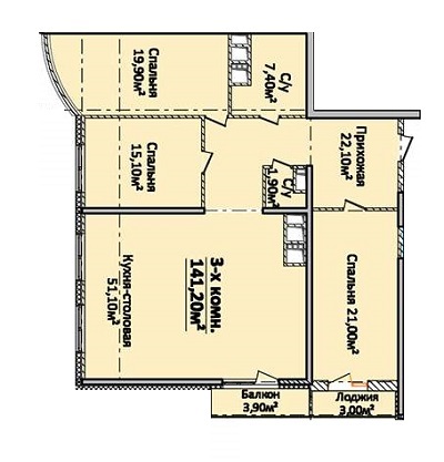 3-комнатная 141.2 м² в ЖК Новый берег от 25 160 грн/м², Одесса