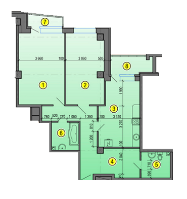 2-кімнатна 85.99 м² в ЖК Дует від 16 700 грн/м², Харків