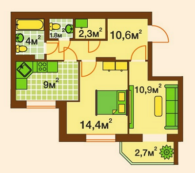 2-кімнатна 55.7 м² в ЖК ЖК на вул. Університетська, 1Т/1 від забудовника, м. Ірпінь