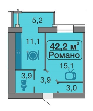 1-комнатная 42.2 м² в ЖК Днепровская Брама от 11 000 грн/м², пгт Слобожанское